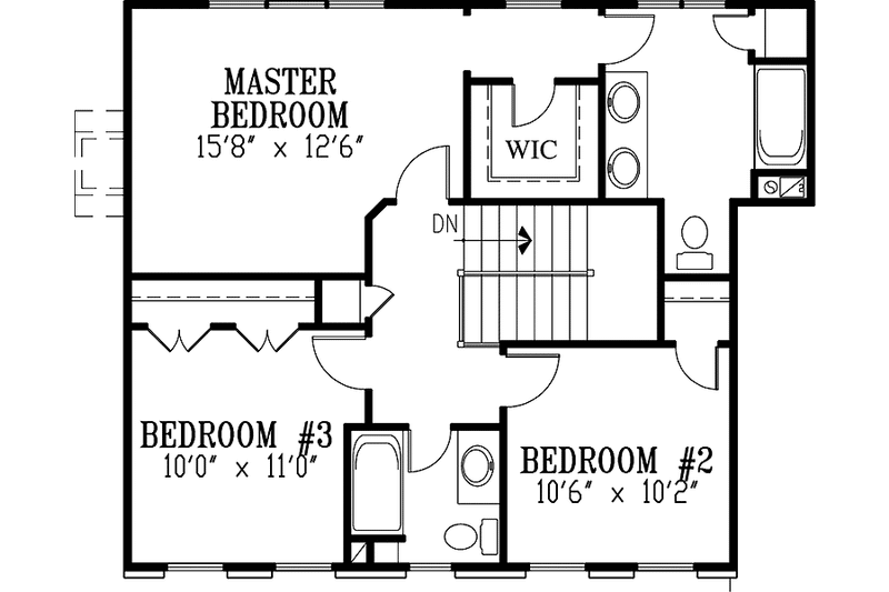 Dream House Plan - Floor Plan - Upper Floor for Colonial House Plan #953-89 - 3 bed, 2.5 bath