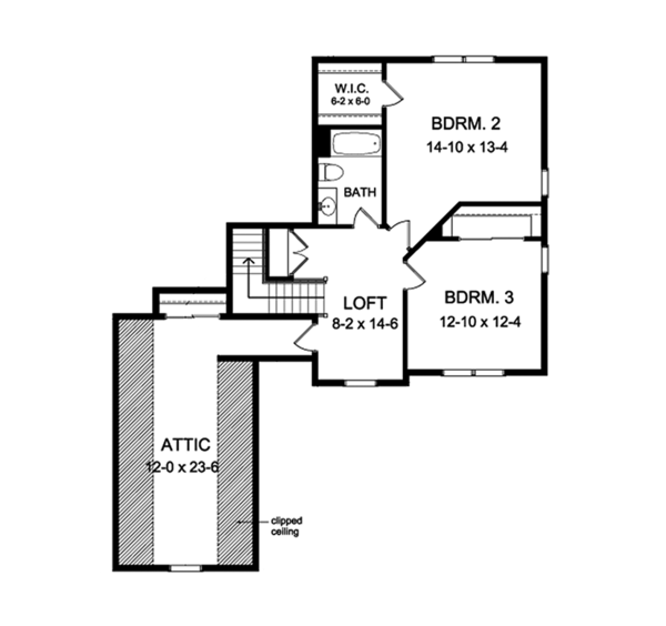 Architectural House Design - Traditional Floor Plan - Upper Floor Plan #1010-149