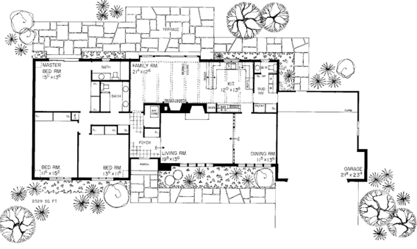 House Blueprint - Tudor Floor Plan - Main Floor Plan #72-615