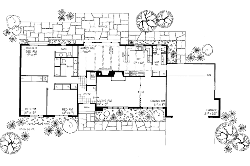 Home Plan - Floor Plan - Main Floor for Tudor House Plan #72-615 - 3 bed, 2.5 bath