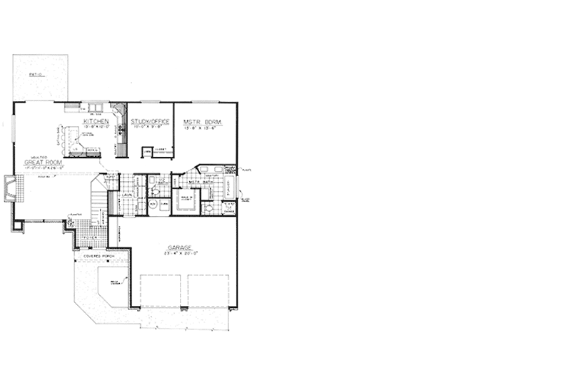 Architectural House Design - Floor Plan - Main Floor for Country House Plan #303-467 - 3 bed, 2.5 bath