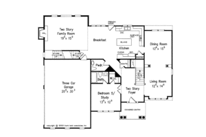 Floor Plan - Main Floor for Colonial House Plan #927-578 - 5 bed, 4.5 bath