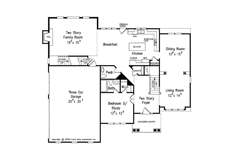 Home Plan - Floor Plan - Main Floor for Colonial House Plan #927-578 - 5 bed, 4.5 bath