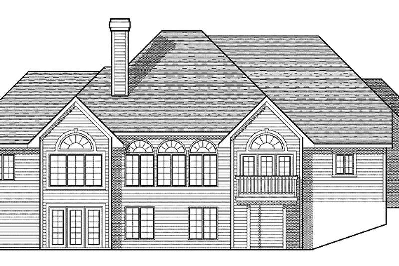 Home Plan - Exterior - Rear Elevation for Mediterranean House Plan #70-1365 - 2 bed, 2.5 bath