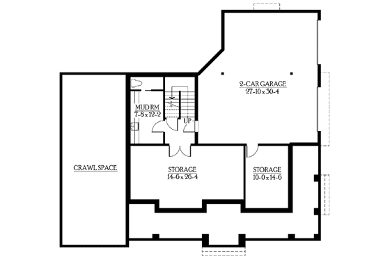Floor Plan - Lower Floor for Craftsman House Plan #132-468 - 3 bed, 2.5 bath