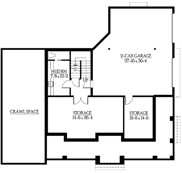 Craftsman Floor Plan - Lower Floor Plan #132-468