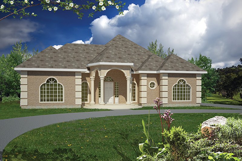 Dream House Plan - Exterior - Front Elevation 3 for Mediterranean House Plan #1061-1 - 3 bed, 2 bath