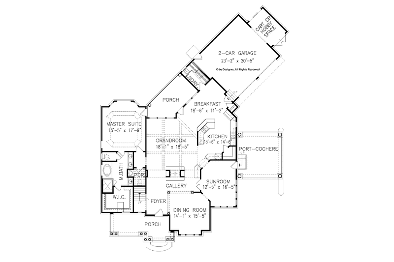 Home Plan - Floor Plan - Main Floor for Craftsman House Plan #54-311 - 4 bed, 2.5 bath