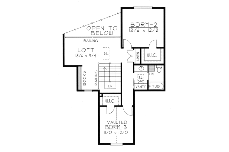 Dream House Plan - Floor Plan - Upper Floor for Traditional House Plan #1037-8 - 3 bed, 2.5 bath