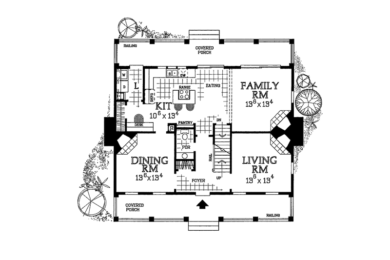 Dream House Plan - Floor Plan - Main Floor for Country House Plan #72-974 - 3 bed, 2.5 bath