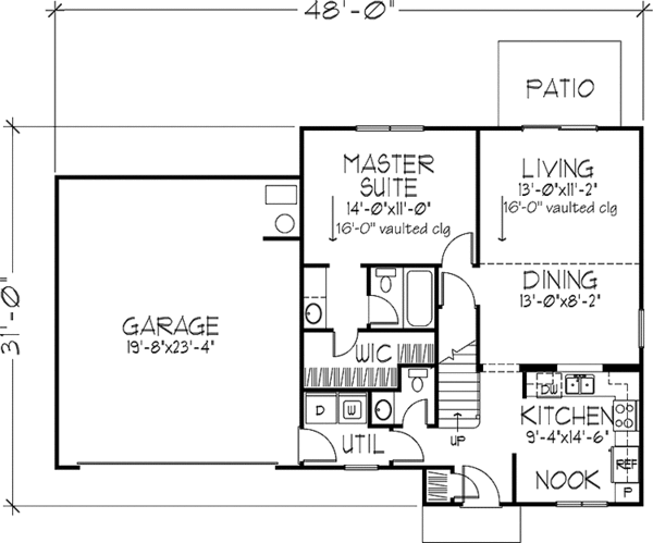 Home Plan - Colonial Floor Plan - Main Floor Plan #320-1412