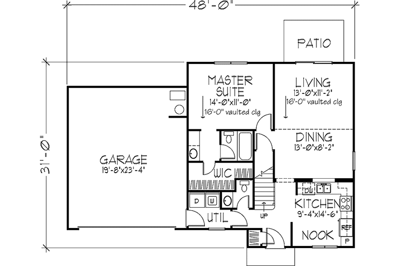 Dream House Plan - Floor Plan - Main Floor for Colonial House Plan #320-1412 - 3 bed, 2.5 bath