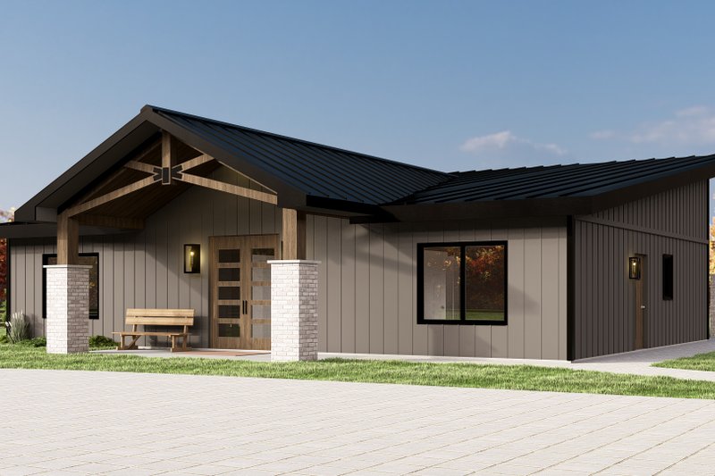House Design - Exterior - Other Elevation 1 for Modern House Plan #1064-317 - 3 bed, 2 bath