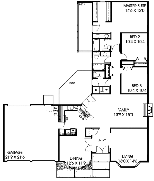 Architectural House Design - Traditional Floor Plan - Main Floor Plan #60-878