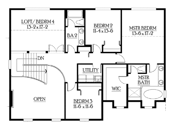 House Plan Design - Craftsman Floor Plan - Upper Floor Plan #132-370