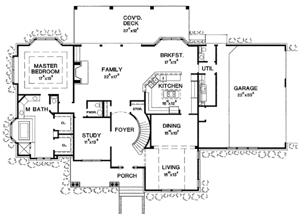 Home Plan - Traditional Floor Plan - Main Floor Plan #472-93