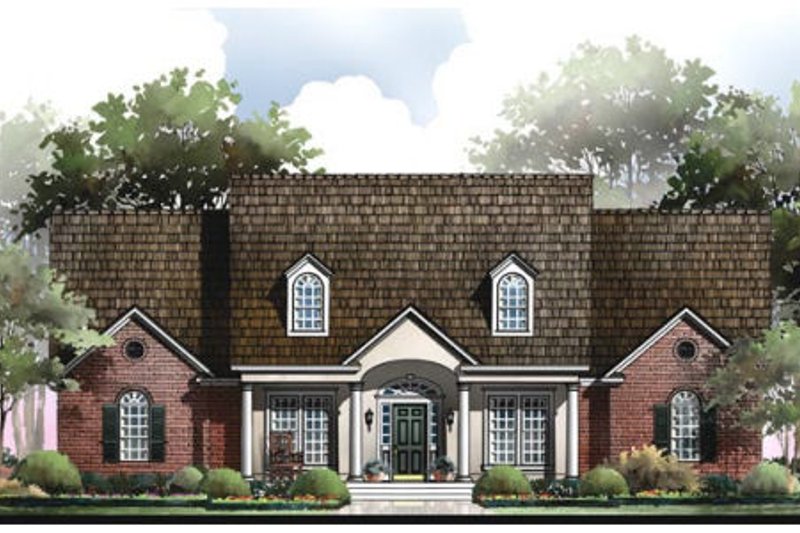 House Blueprint - Southern Exterior - Front Elevation Plan #406-121