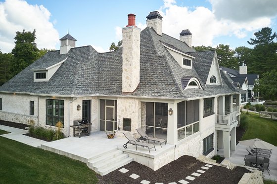 Exterior - Rear Elevation 2 for European House Plan #928-384 - 4 bed, 3.5 bath