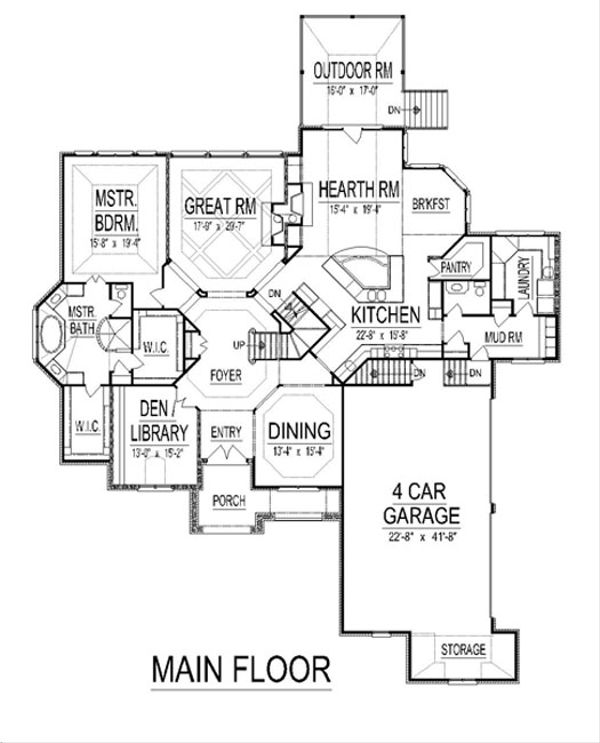 European Floor Plan - Main Floor Plan #458-20