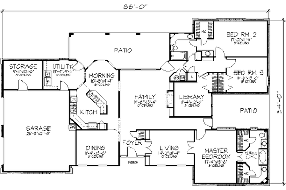 Floor Plan - Main Floor for European House Plan #320-391 - 3 bed, 2 bath