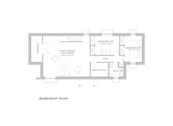 Modern Floor Plan - Lower Floor Plan #909-6