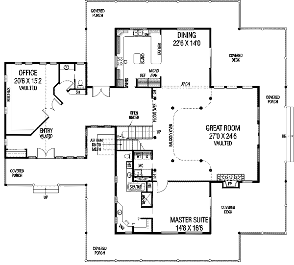 Architectural House Design - Modern Floor Plan - Main Floor Plan #60-601