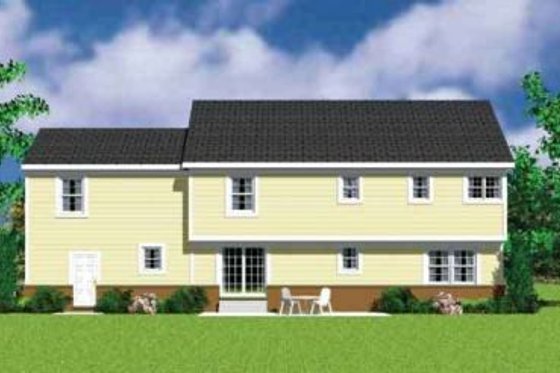 Exterior - Rear Elevation for Traditional House Plan #72-480 - 4 bed, 2.5 bath