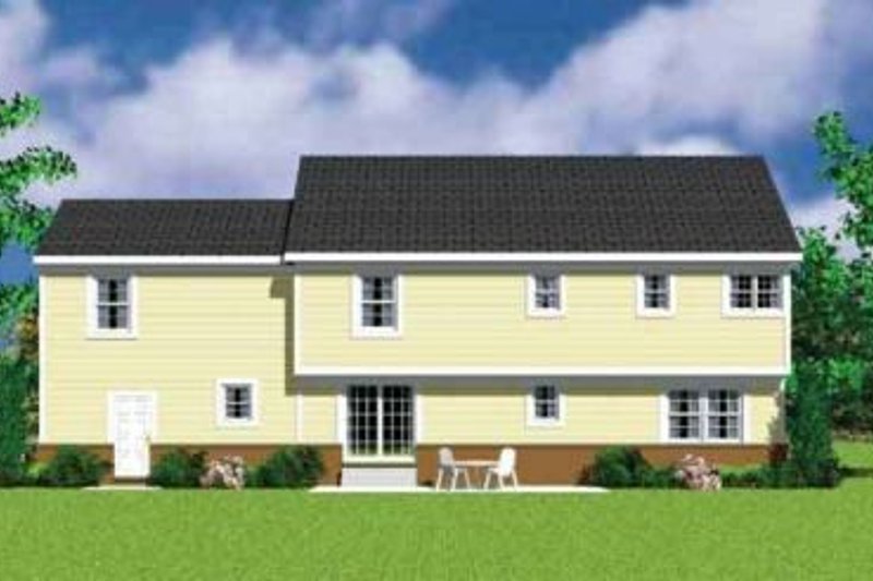Architectural House Design - Exterior - Rear Elevation for Traditional House Plan #72-480 - 4 bed, 2.5 bath