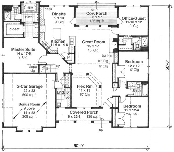 Home Plan - Craftsman Floor Plan - Main Floor Plan #51-511
