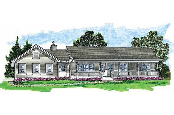 Exterior - Front Elevation for Country House Plan #47-423 - 3 bed, 2 bath
