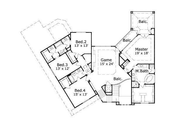 European Floor Plan - Upper Floor Plan #411-705