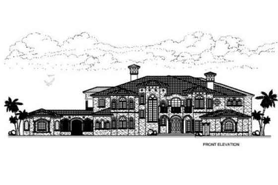 Exterior - Other Elevation 1 for Mediterranean House Plan #420-200 - 7 bed, 9.5 bath