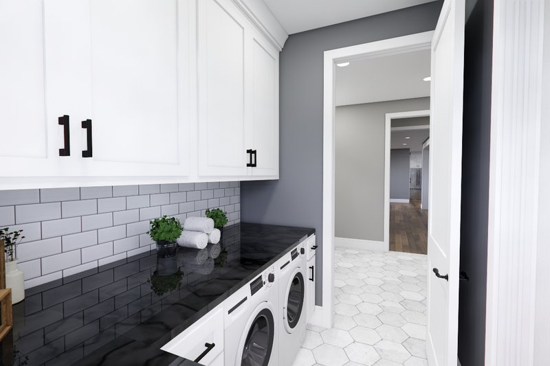 Architectural House Design - Interior - Laundry 1 for Farmhouse House Plan #51-1560 - 6 bed, 4.5 bath