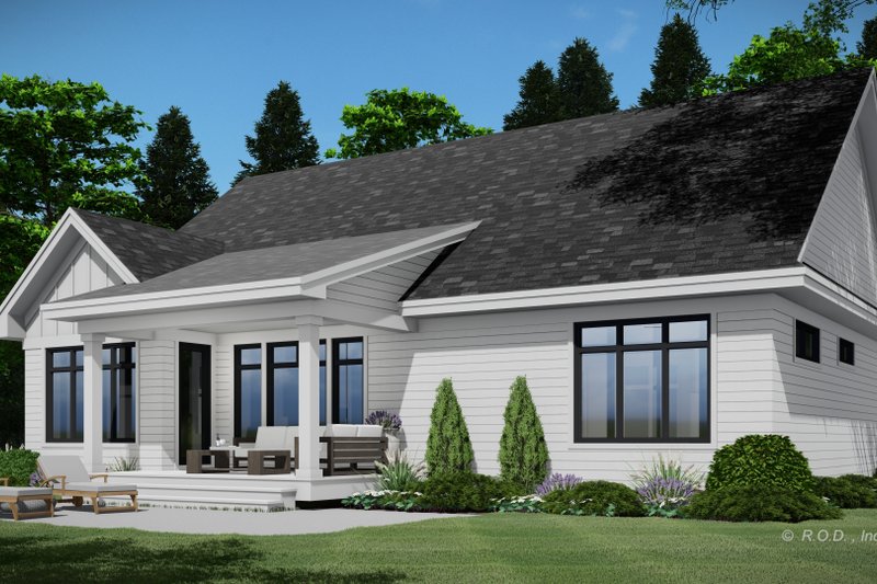 House Blueprint - Exterior - Rear Elevation 1 for Farmhouse House Plan #51-1225 - 2 bed, 2 bath