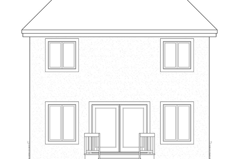 Home Plan - Exterior - Rear Elevation for Country House Plan #23-2327 - 3 bed, 2 bath