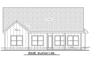 Exterior - Rear Elevation for Craftsman House Plan #20-2543 - 3 bed, 2 bath