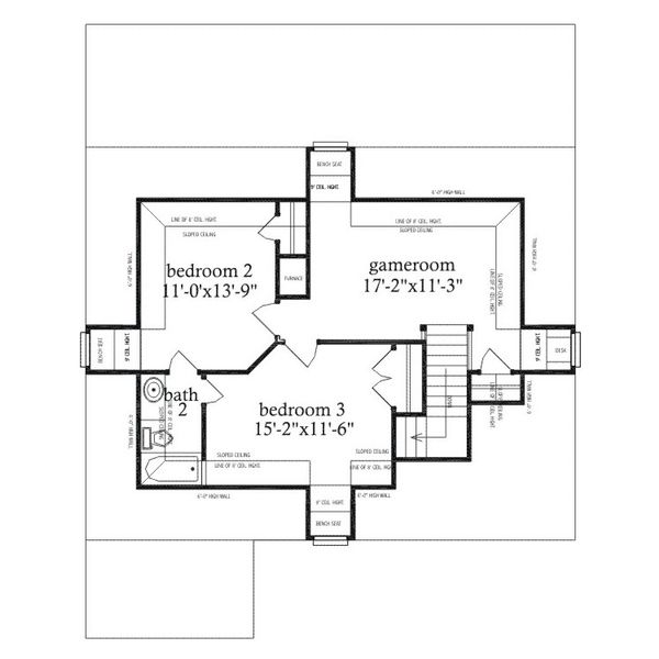 Traditional Floor Plan - Upper Floor Plan #69-389