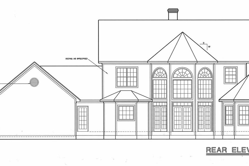 Home Plan - Exterior - Rear Elevation for Country House Plan #20-843 - 3 bed, 2.5 bath