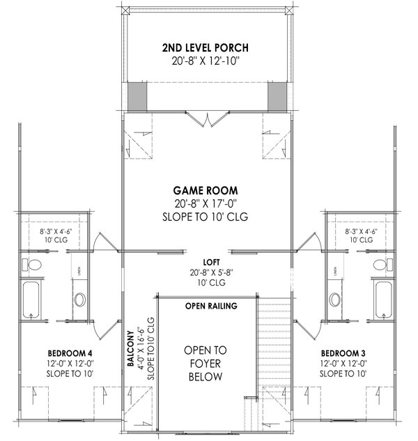 Colonial Floor Plan - Upper Floor Plan #1096-9