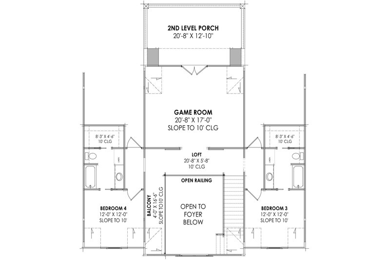 House Design - Floor Plan - Upper Floor for Colonial House Plan #1096-9 - 4 bed, 4.5 bath