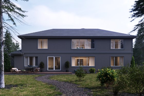 Exterior - Rear Elevation for Craftsman House Plan #1066-20 - 5 bed, 4.5 bath