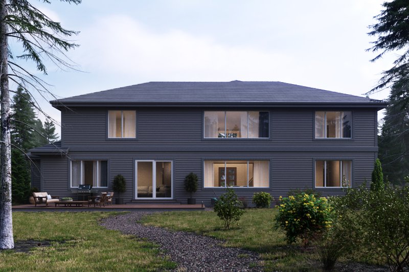 Architectural House Design - Exterior - Rear Elevation for Craftsman House Plan #1066-20 - 5 bed, 4.5 bath
