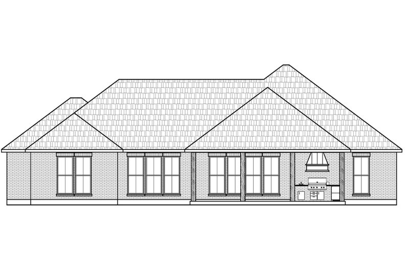 House Design - Exterior - Rear Elevation for Southern House Plan #1074-106 - 4 bed, 3.5 bath