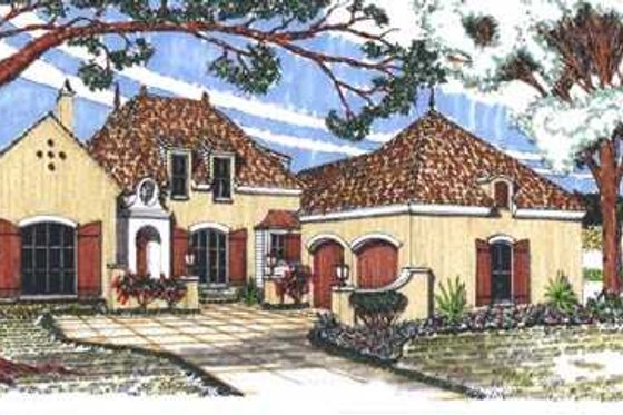 Exterior - Front Elevation for European House Plan #76-106 - 4 bed, 3.5 bath