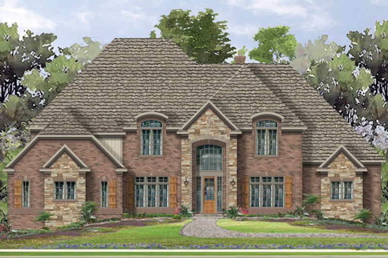 Dream House Plan - Exterior - Front Elevation 3 for European House Plan #1057-3 - 4 bed, 3.5 bath