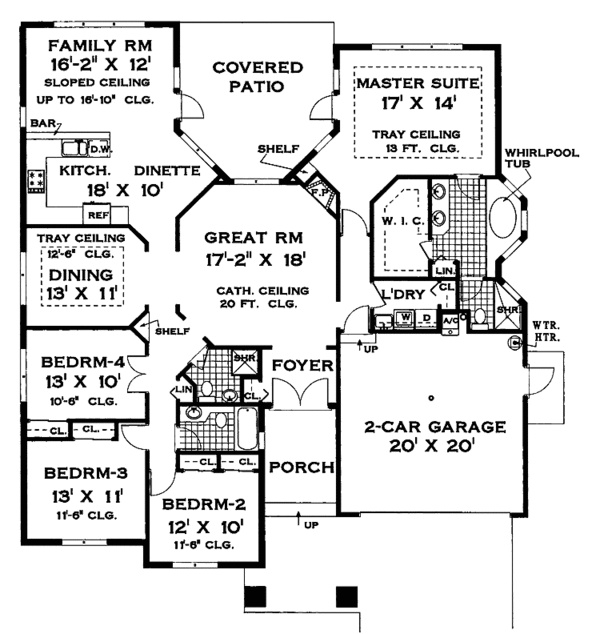Dream House Plan - European Floor Plan - Main Floor Plan #3-250