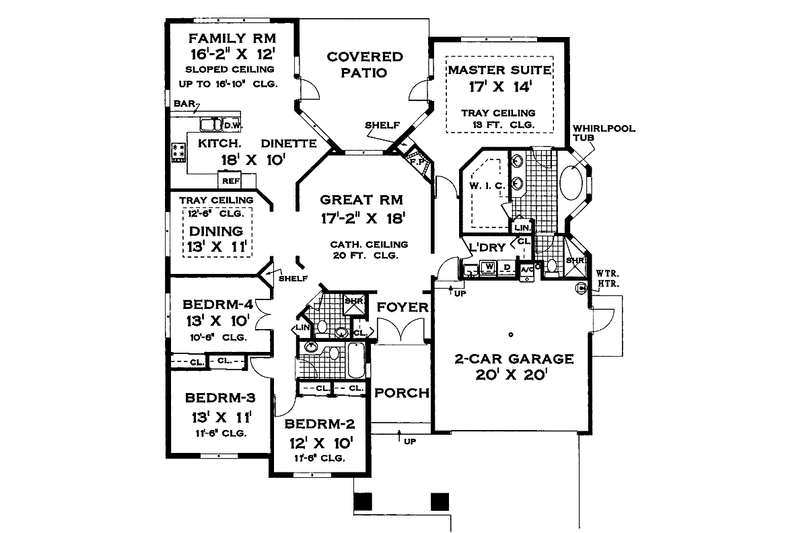 Home Plan - Floor Plan - Main Floor for European House Plan #3-250 - 4 bed, 3 bath