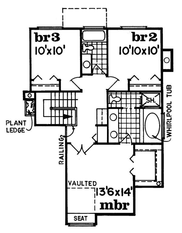 Dream House Plan - Mediterranean Floor Plan - Upper Floor Plan #47-766