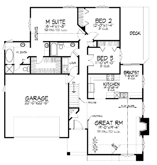 House Design - Ranch Floor Plan - Main Floor Plan #320-720