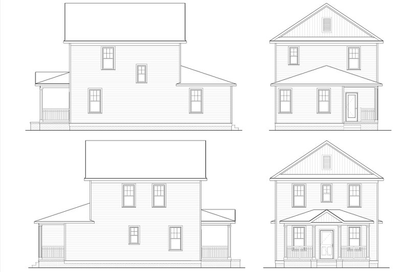 House Blueprint - Exterior - Other Elevation for Prairie House Plan #936-33 - 4 bed, 2 bath